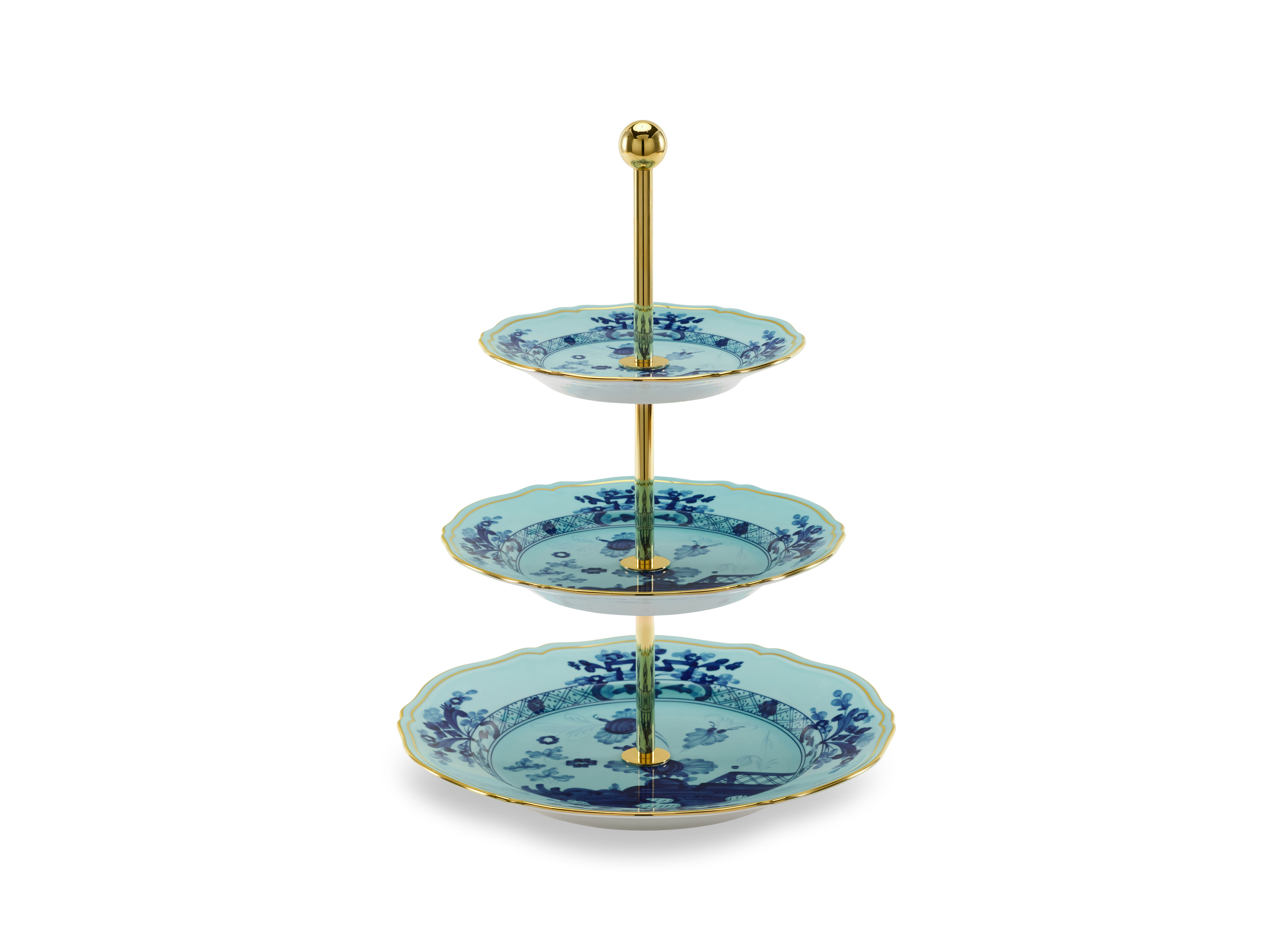クリーム ストレンジ・ブルー / 英雄ユリシーズ 3-TIER SERVING STAND | GINORI 1735